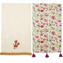 Striped Floral Set of 2 Kitchen Towels - Set of 2 Kitchen Towels