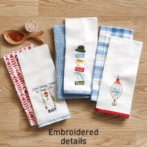 Set of 2 Embroidered Gone Fishing Kitchen Towels