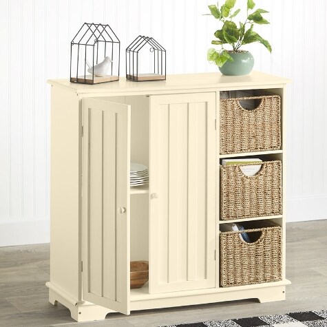 Beadboard Wooden Storage Cabinets or Baskets | LTD Commodities