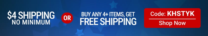 $4 Shipping no minimum or Buy 4+ items, get free shipping - shop now!