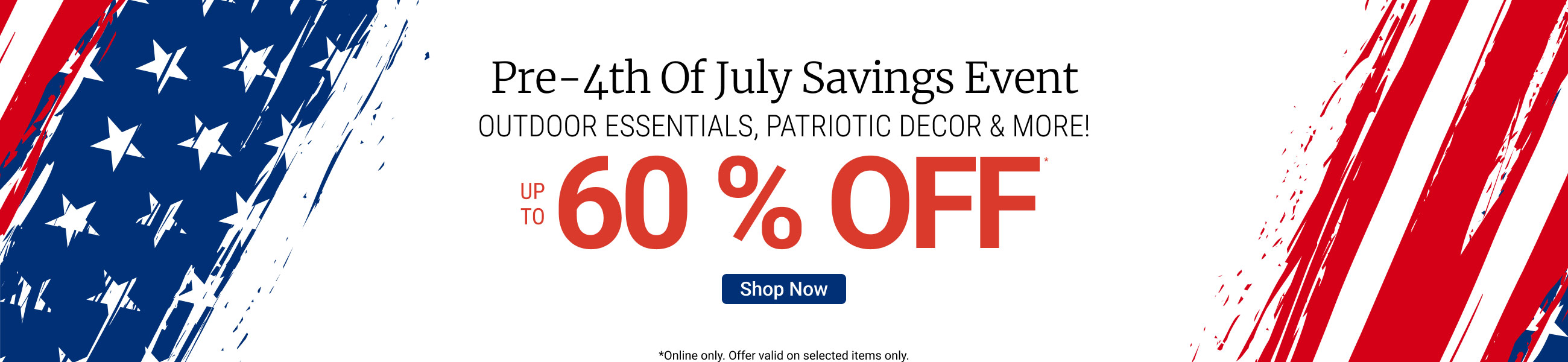 Pre-4th of July savings event up to 60% off - shop now